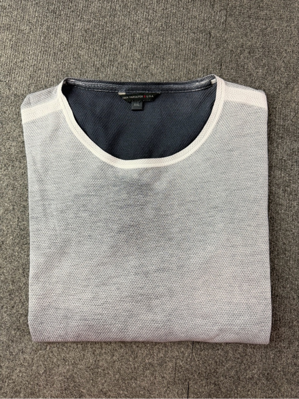 John Varvatos Mens 100% Pima Cotton S/S Crew Neck T-Shirt Sz 2XL Burnout Gray